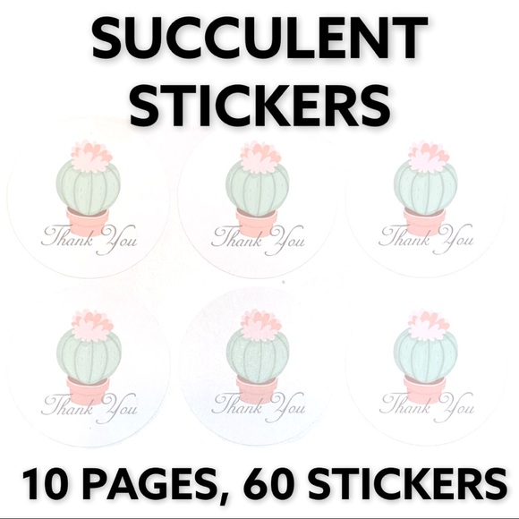 60 2.5” Succulent Stickers CLEARANCE - Picture 3 of 5
